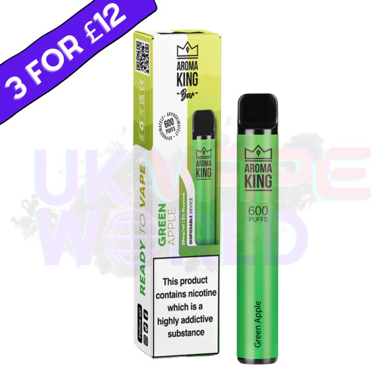 Green Apple By Aroma King 600 Puffs Disposable