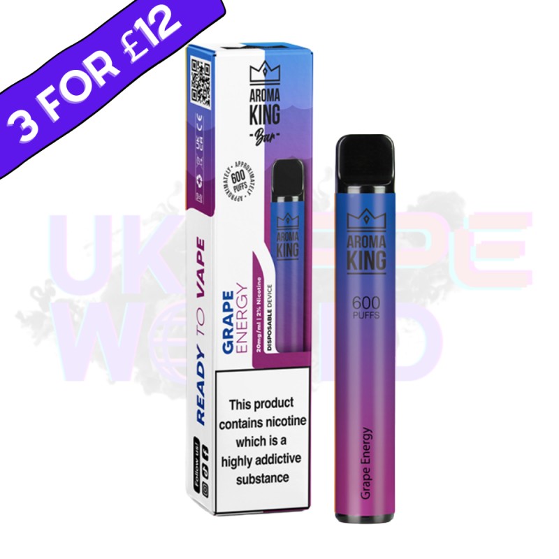 Grape Energy By Aroma King 600 Puffs Disposable