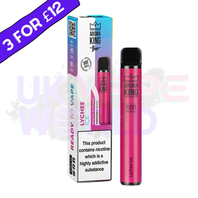 Lychee Ice By Aroma King 600 Puffs Disposable