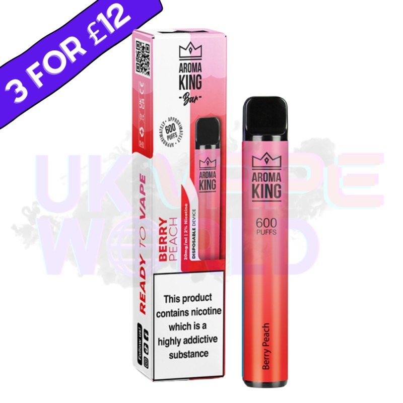 Berry Peach By Aroma King 600 Puffs Disposable