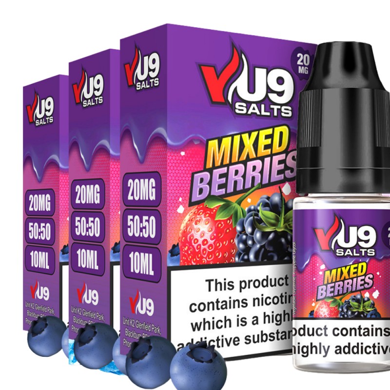 Mixed Berries Pod Nic Salt 10ml Nicotine E Juice by VU9