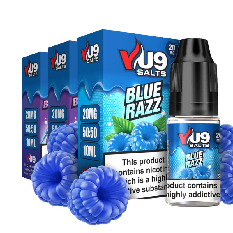Blue Razz Pod Nic Salt 10ml Nicotine E Juice by VU9